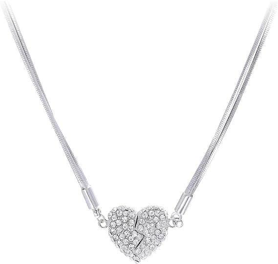 Double-Sided Diamond Pendant, BFF or Couple Necklace