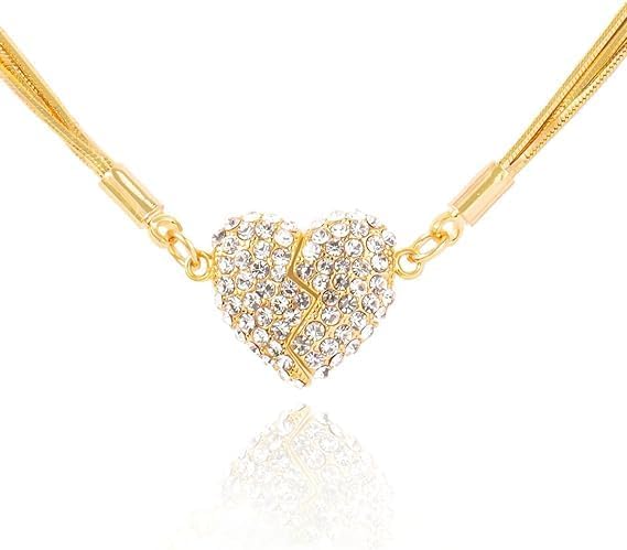 Double-Sided Diamond Pendant, BFF or Couple Necklace