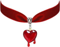 Bleeding Heart Pendent on Red Velvet Choker