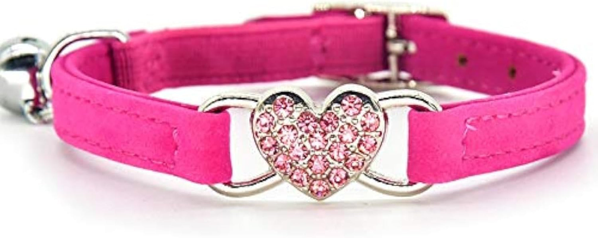 Rhinestone Heart Cat Collar with Bell