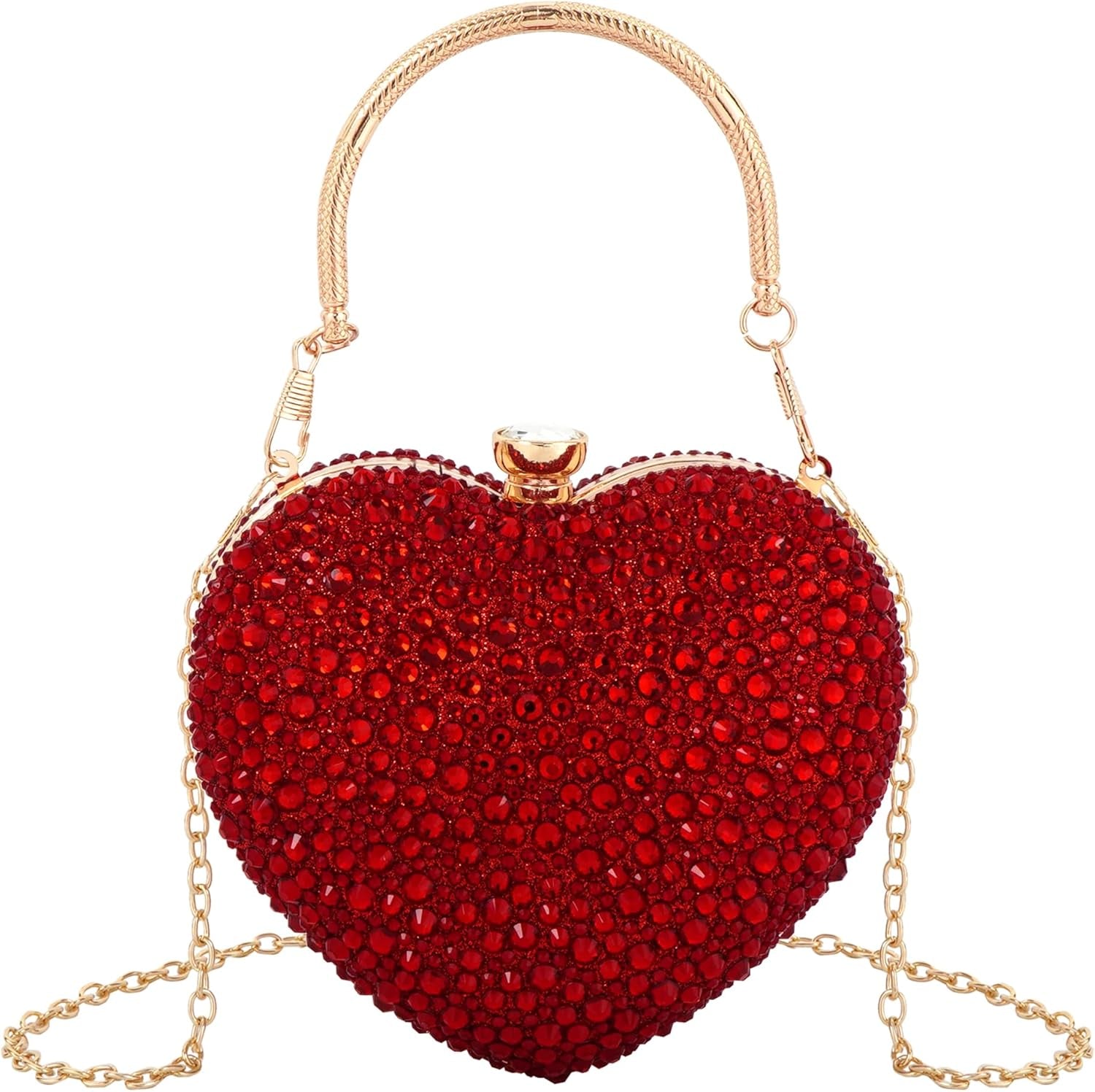 Rhinestone Heart Shaped Handbag