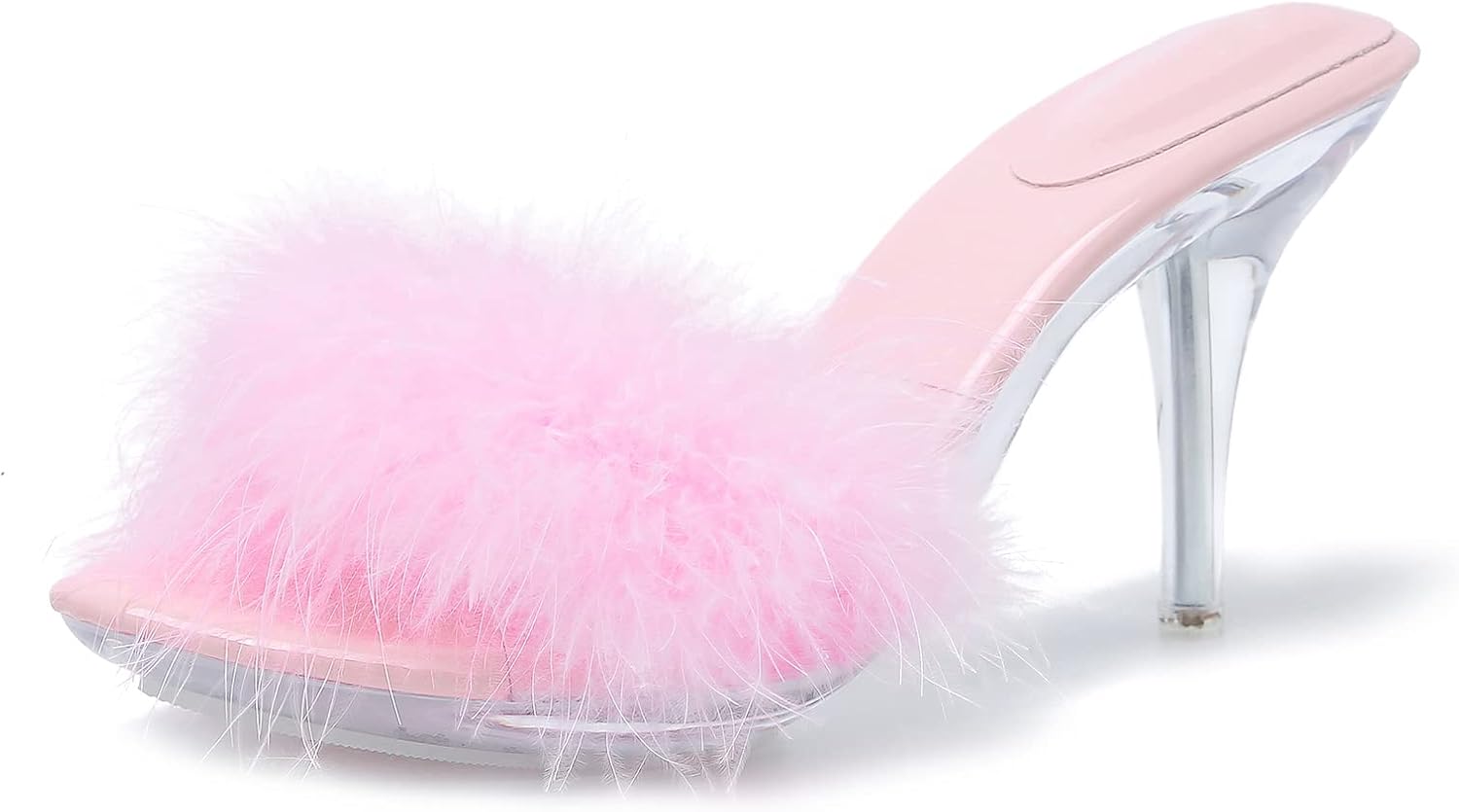 Starlet Slip-on Stiletto Heels with Fuzzy Accent