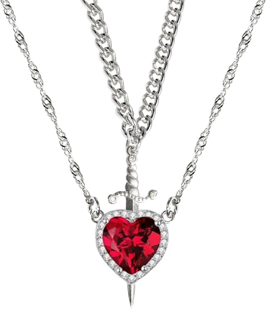 Heart and Sword Necklaces for Friends & Couples