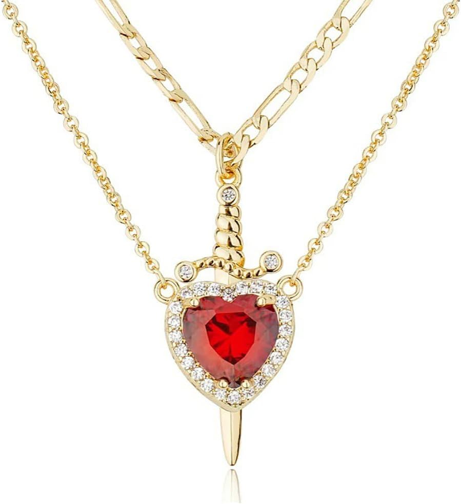 Heart and Sword Necklaces for Friends & Couples