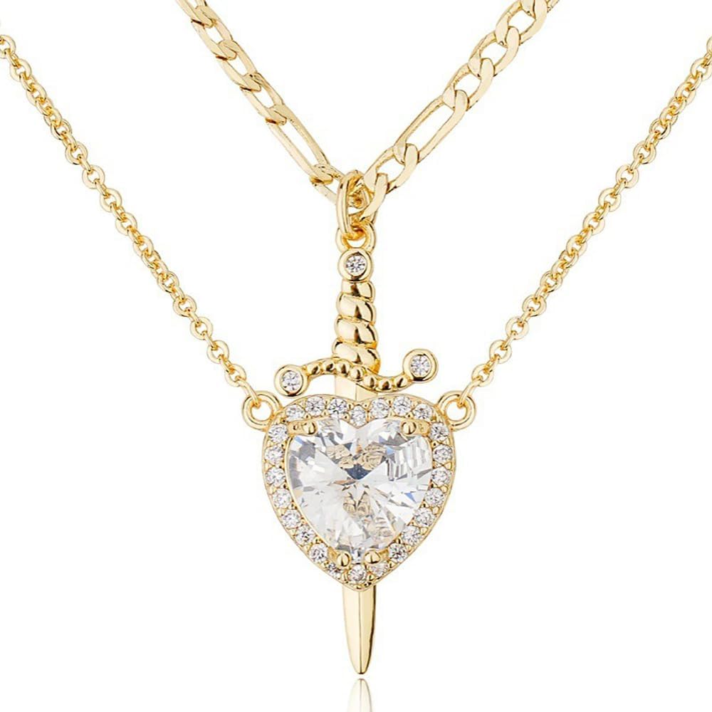 Heart and Sword Necklaces for Friends & Couples