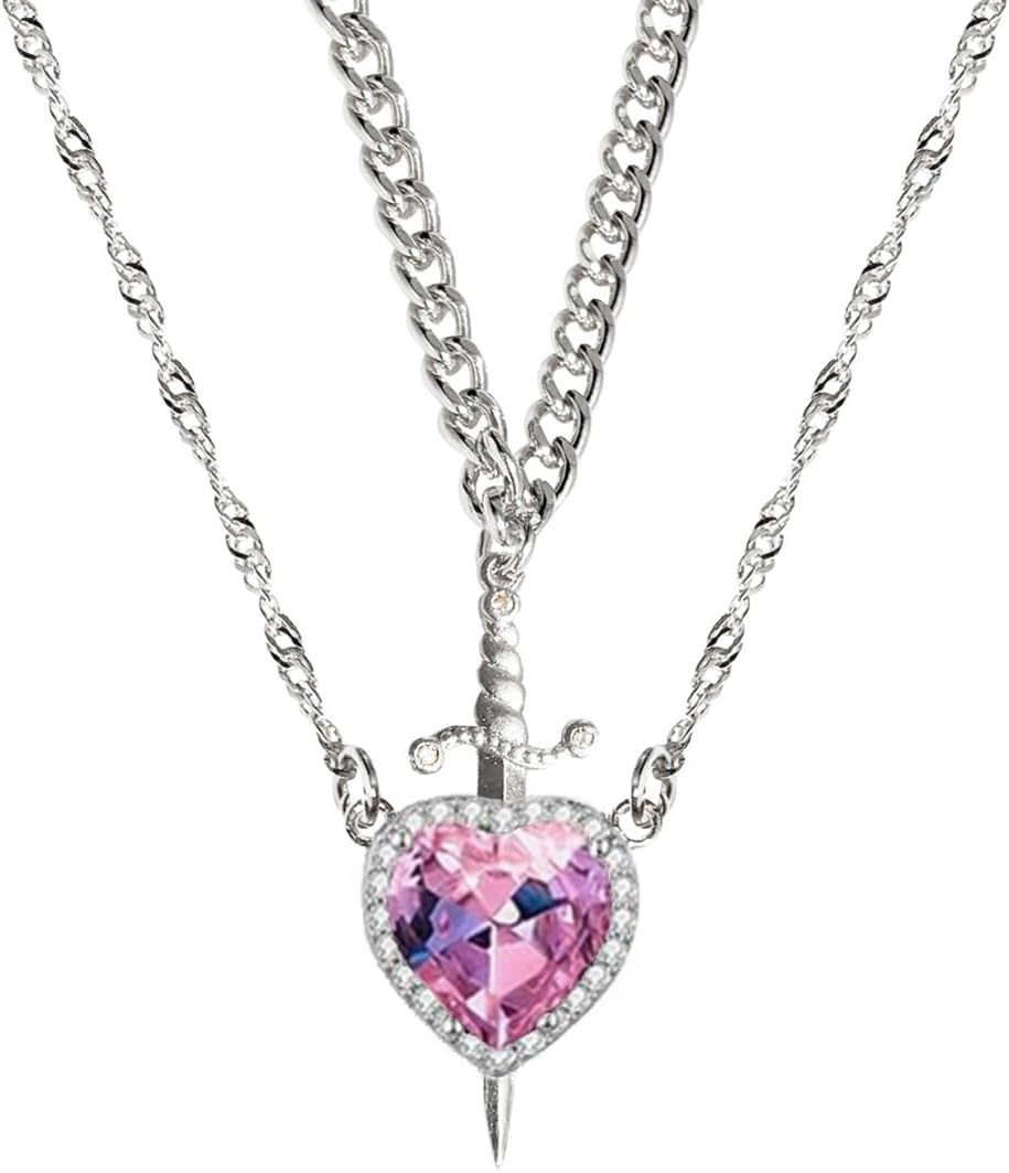 Heart and Sword Necklaces for Friends & Couples