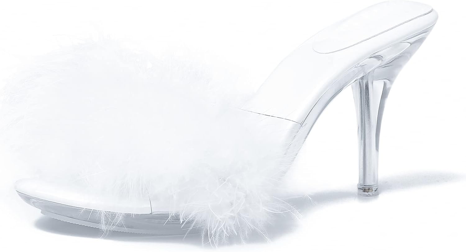 Starlet Slip-on Stiletto Heels with Fuzzy Accent