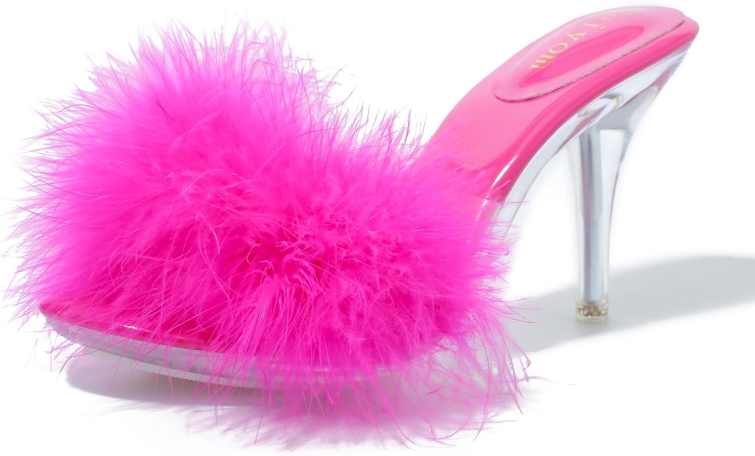 Starlet Slip-on Stiletto Heels with Fuzzy Accent