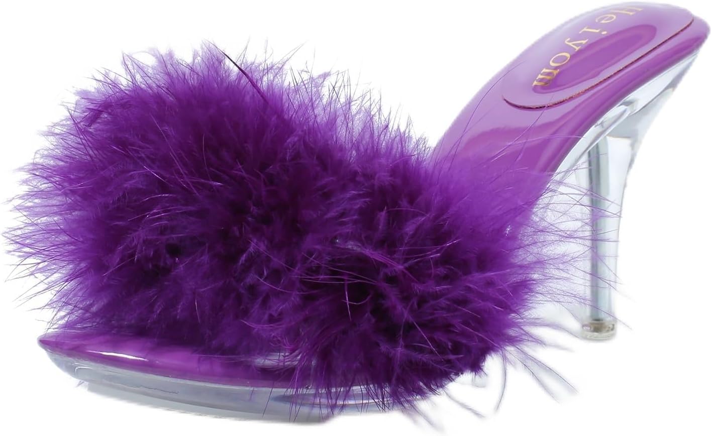 Starlet Slip-on Stiletto Heels with Fuzzy Accent