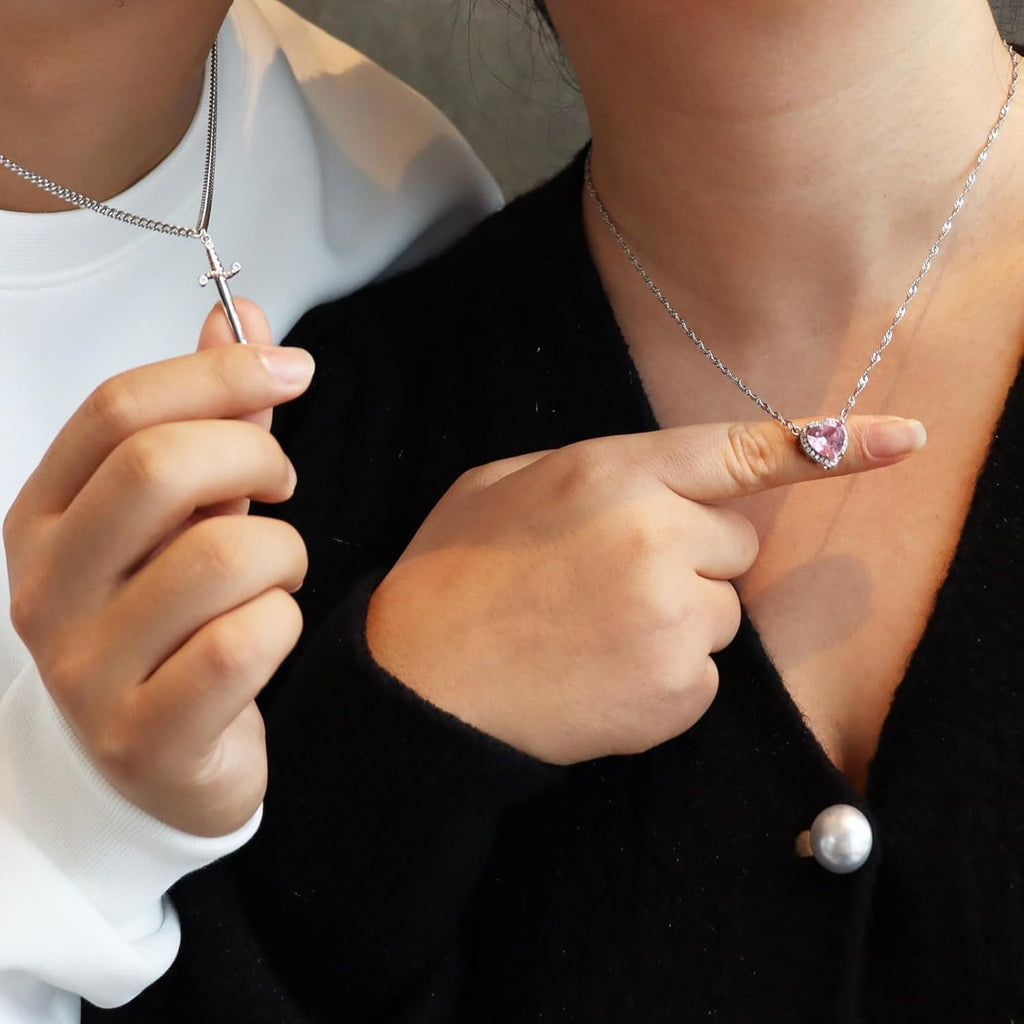 Heart and Sword Necklaces for Friends & Couples