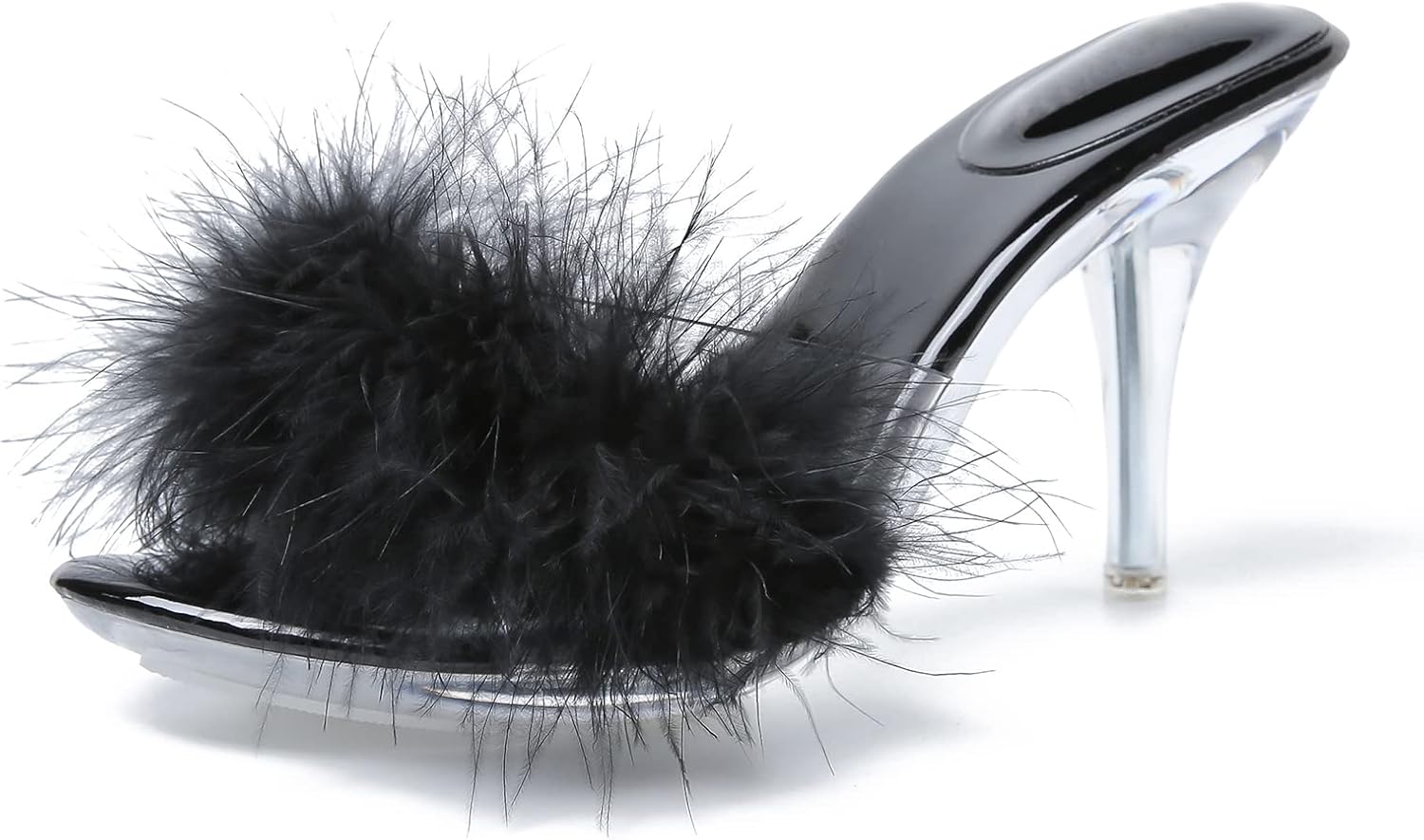 Starlet Slip-on Stiletto Heels with Fuzzy Accent