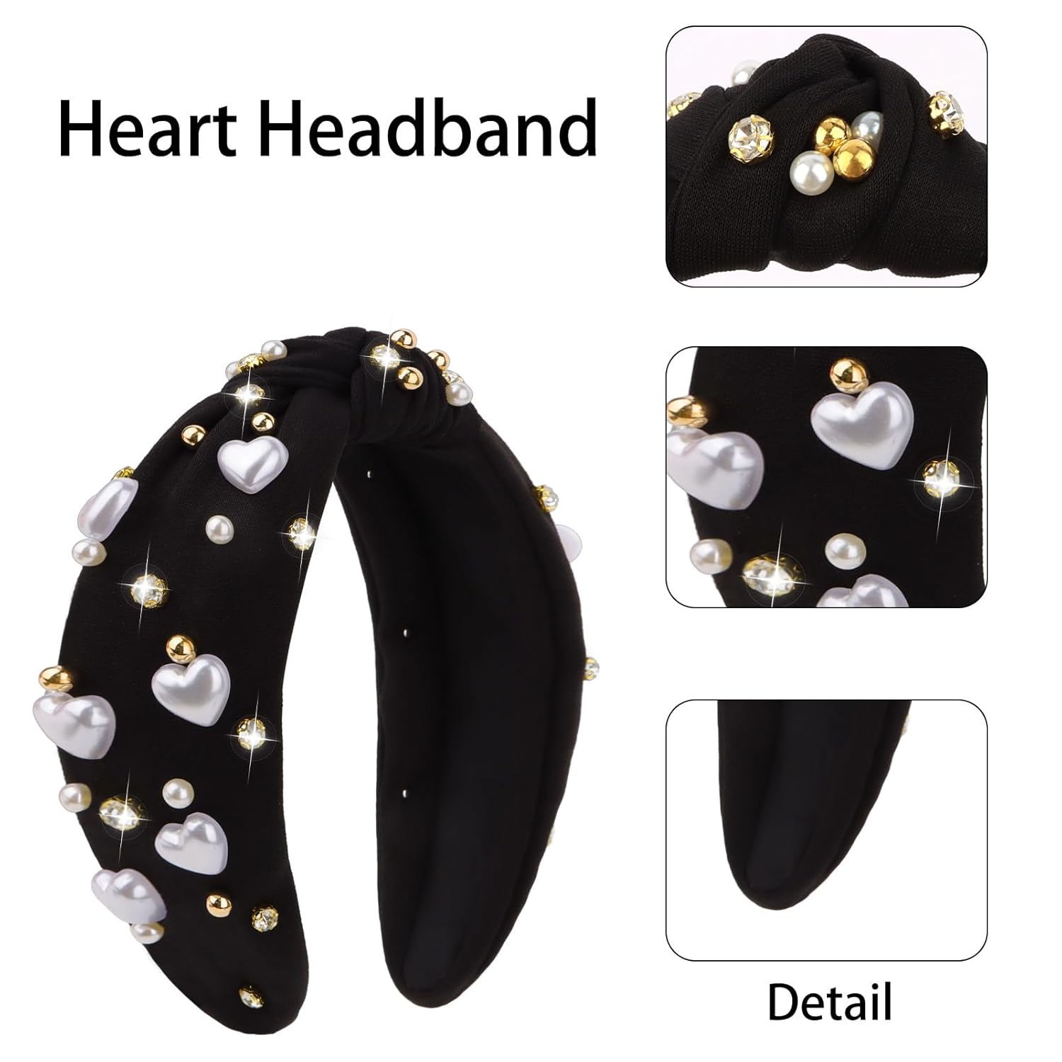 Valentine's Themed Knotted and Embellished Headband