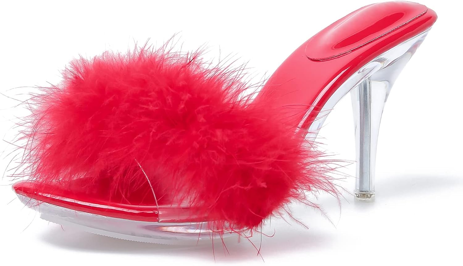 Starlet Slip-on Stiletto Heels with Fuzzy Accent