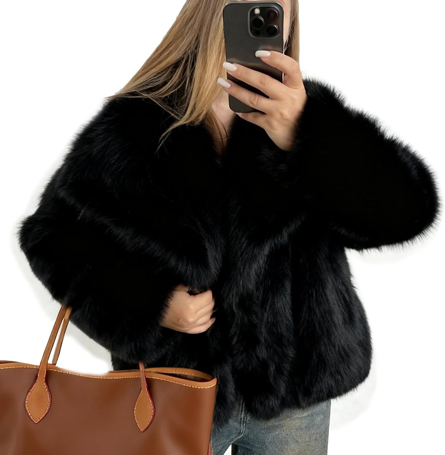 Fluffy Faux Fur Coat