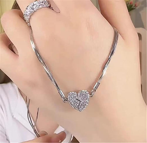 Double-Sided Diamond Pendant, BFF or Couple Necklace