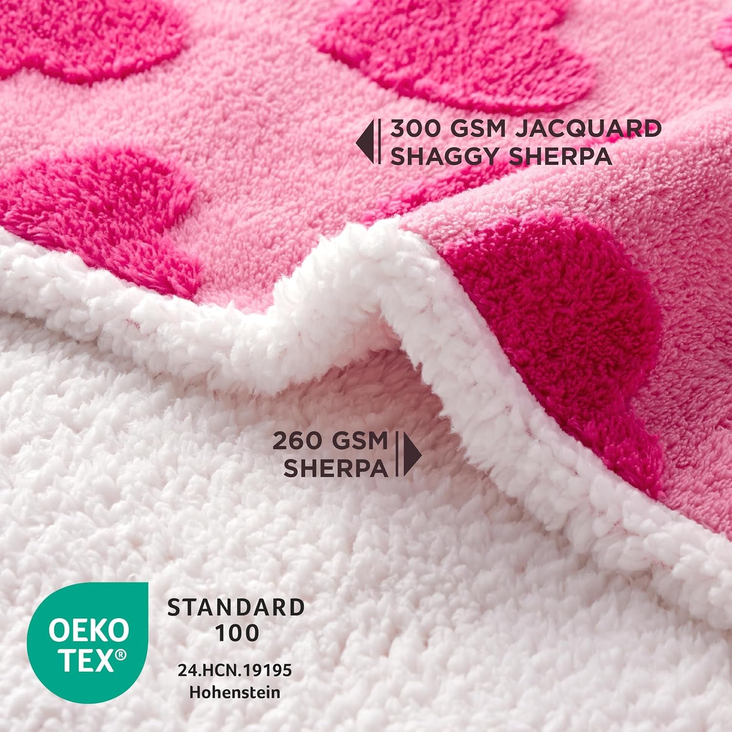 Waterproof Pet Blanket With Pink Hearts Pattern