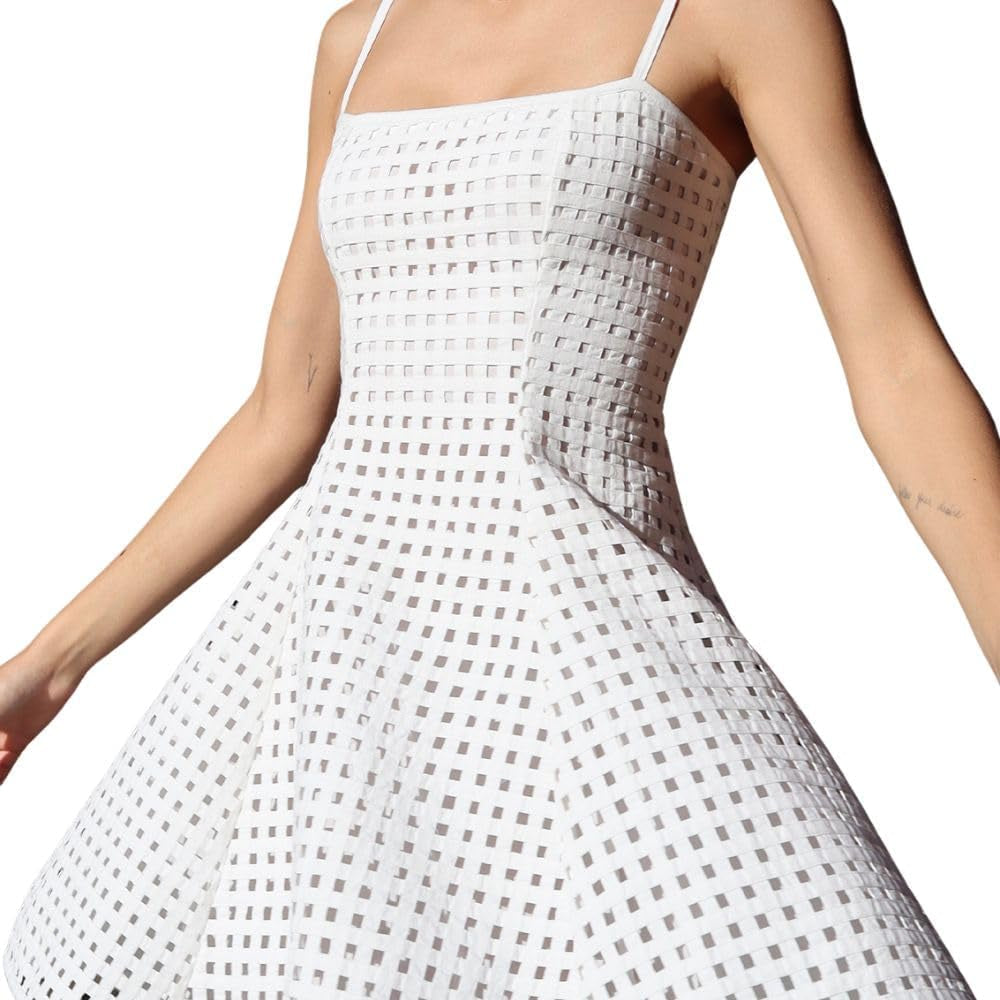White Birdcage Mini Dress
