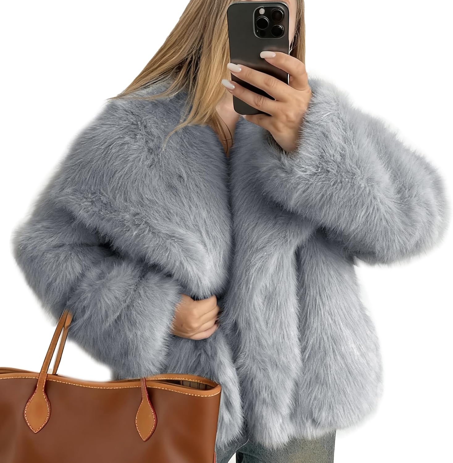 Fluffy Faux Fur Coat