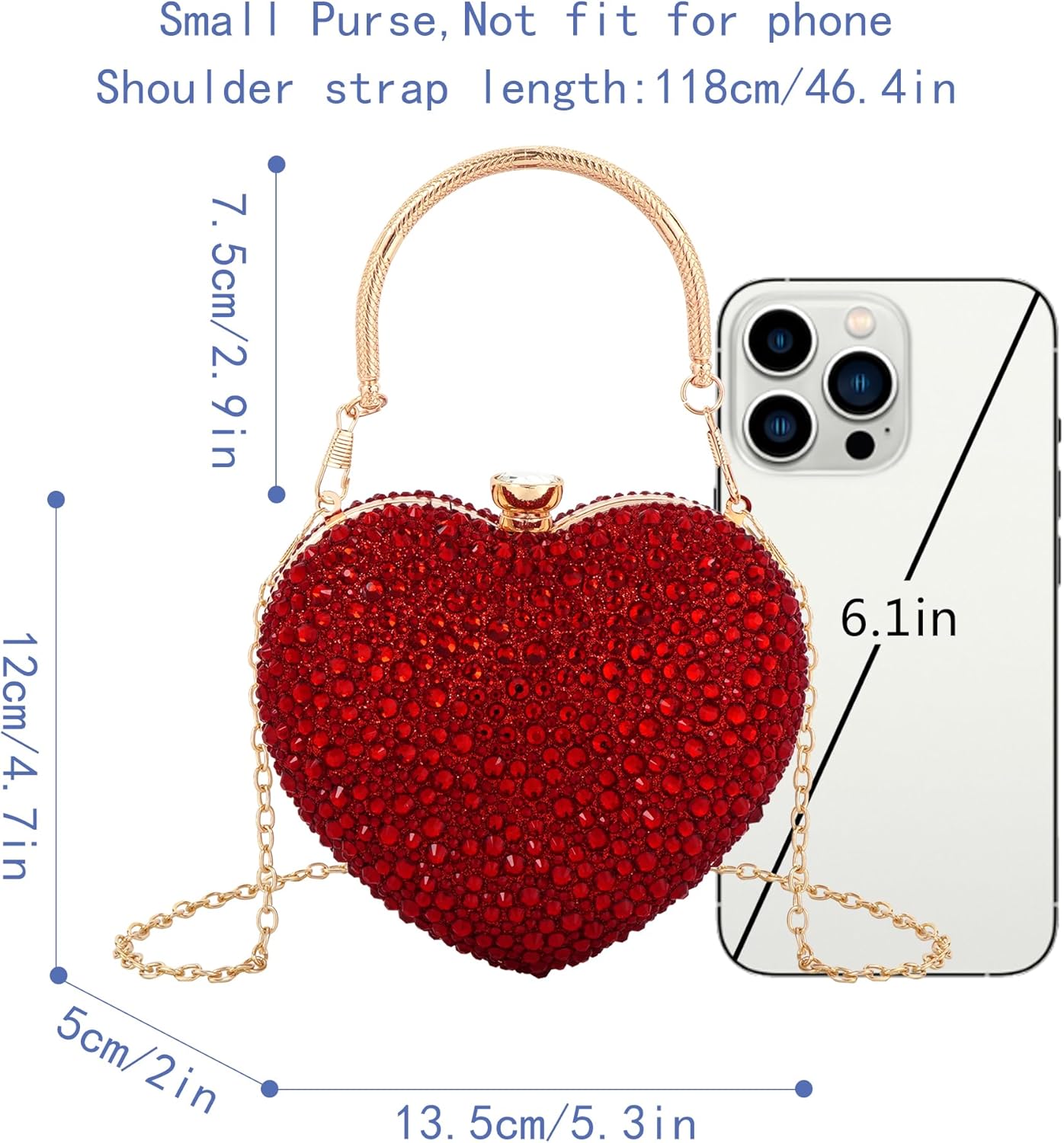Rhinestone Heart Shaped Handbag