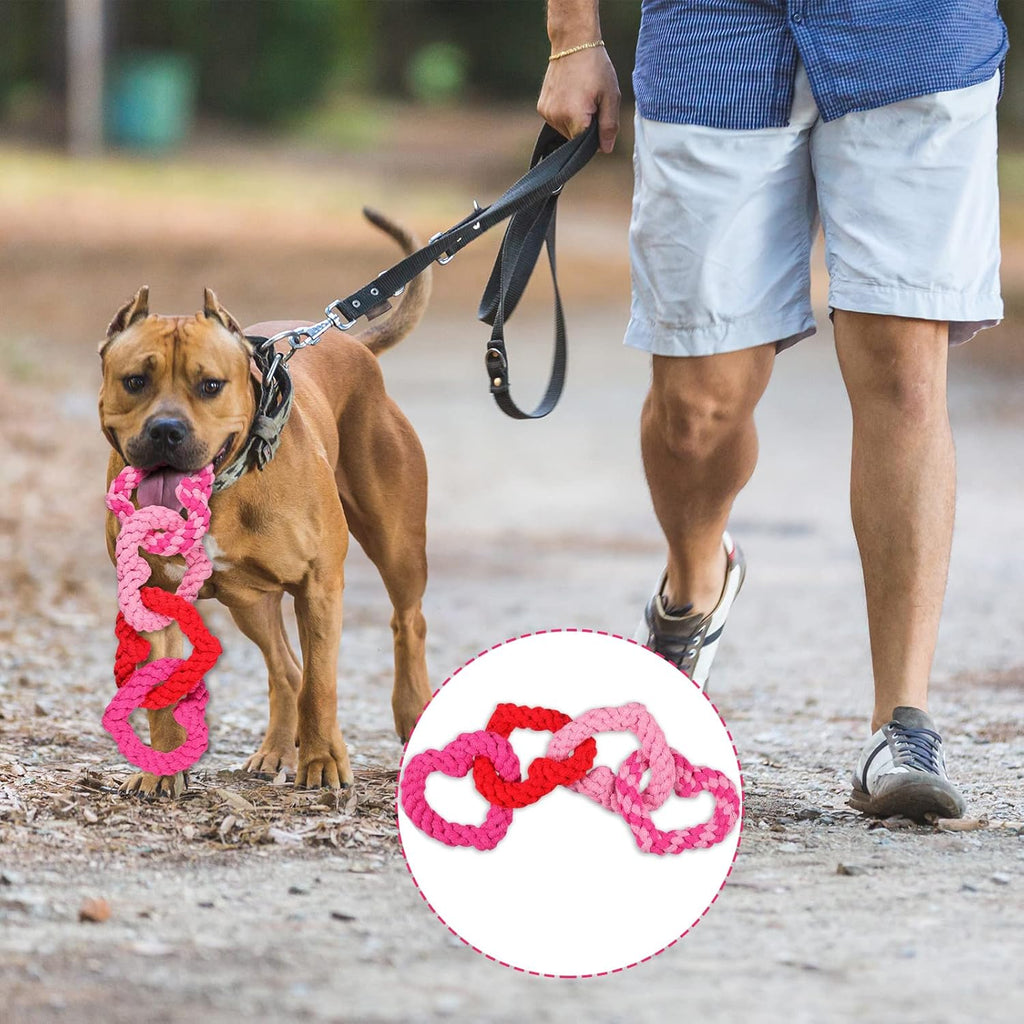 Interlocking Heart Shaped Rope Dog Chew Toy