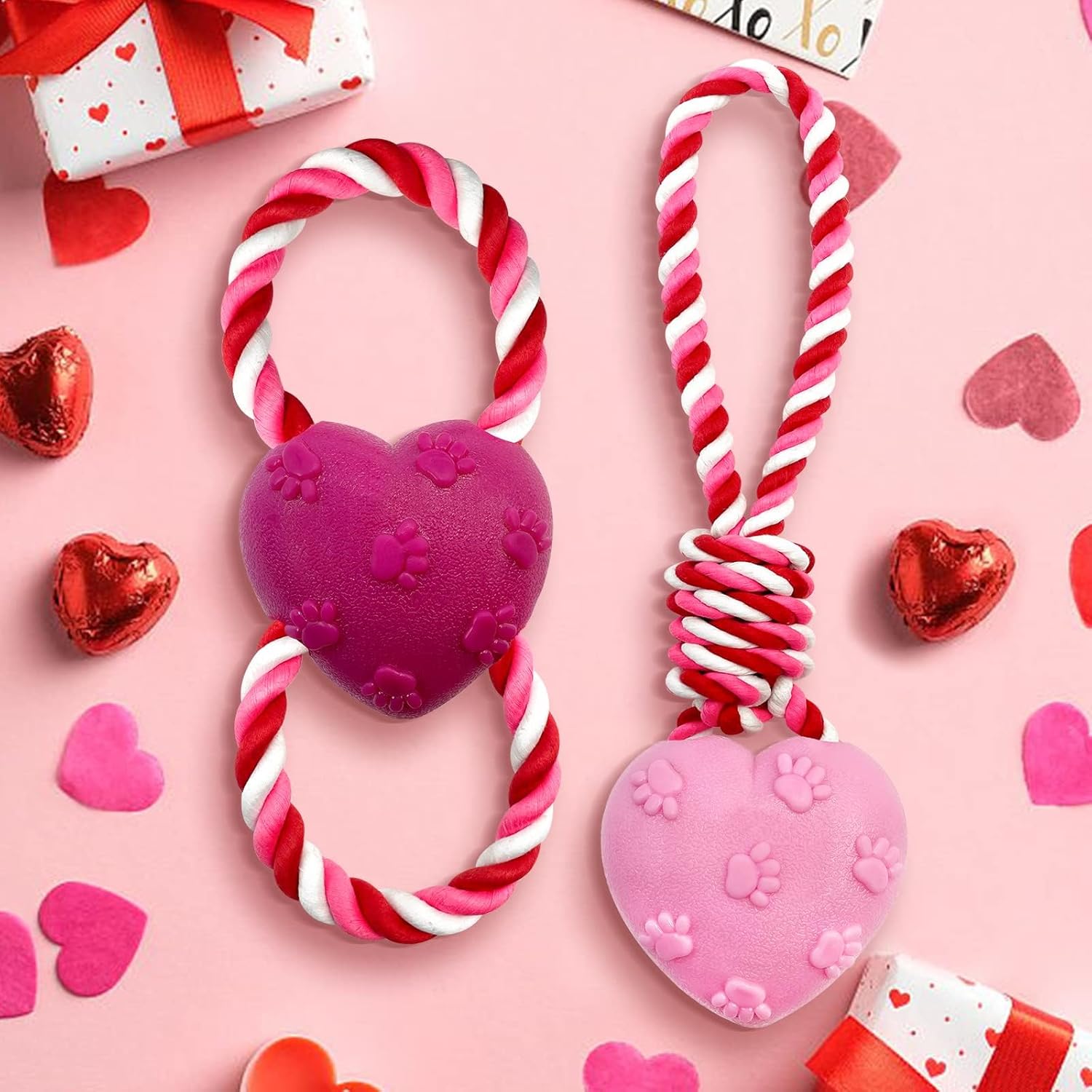 Valentine's Day 2 Pack Rope Toys for Dog