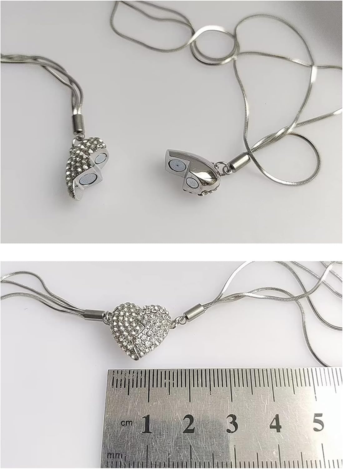 Double-Sided Diamond Pendant, BFF or Couple Necklace