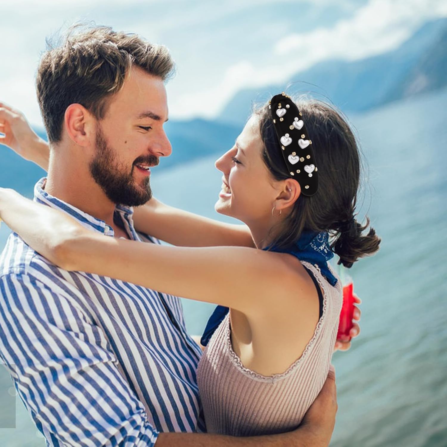 Valentine's Themed Knotted and Embellished Headband