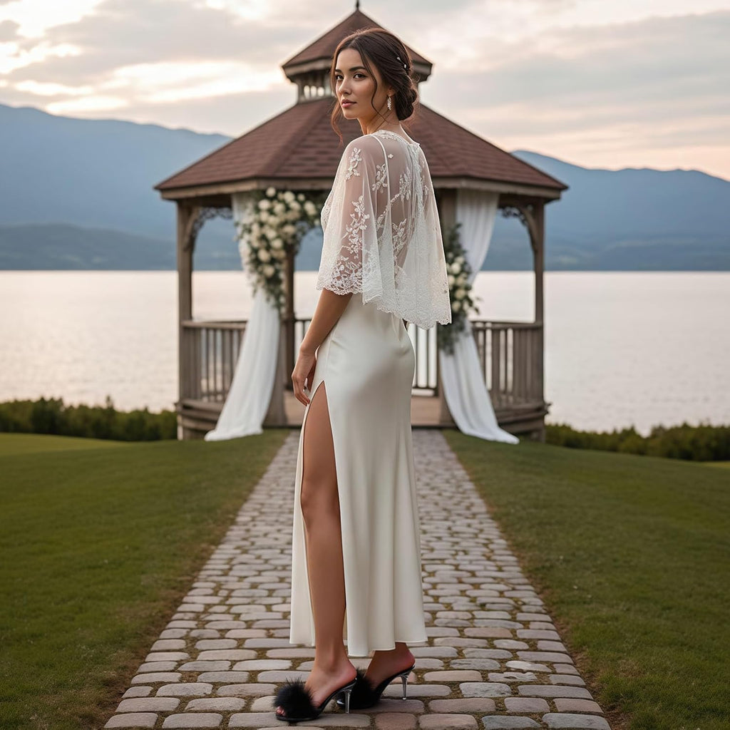 Starlet Slip-on Stiletto Heels with Fuzzy Accent