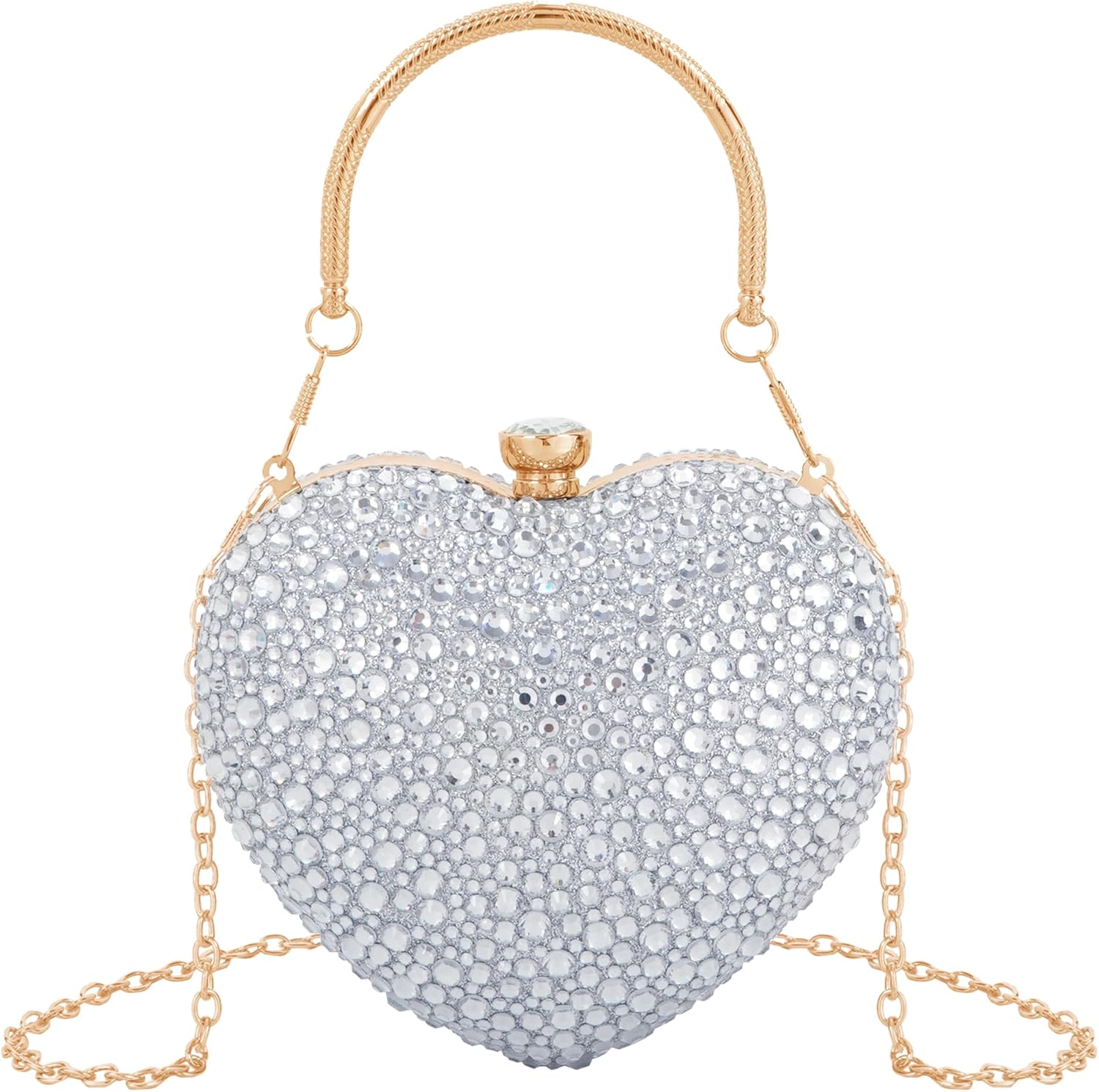 Rhinestone Heart Shaped Handbag