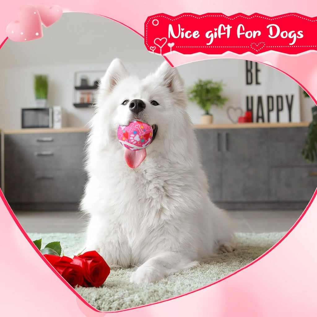 36 Pcs Valentine Squeaky Tennis Balls Gifts for Dogs