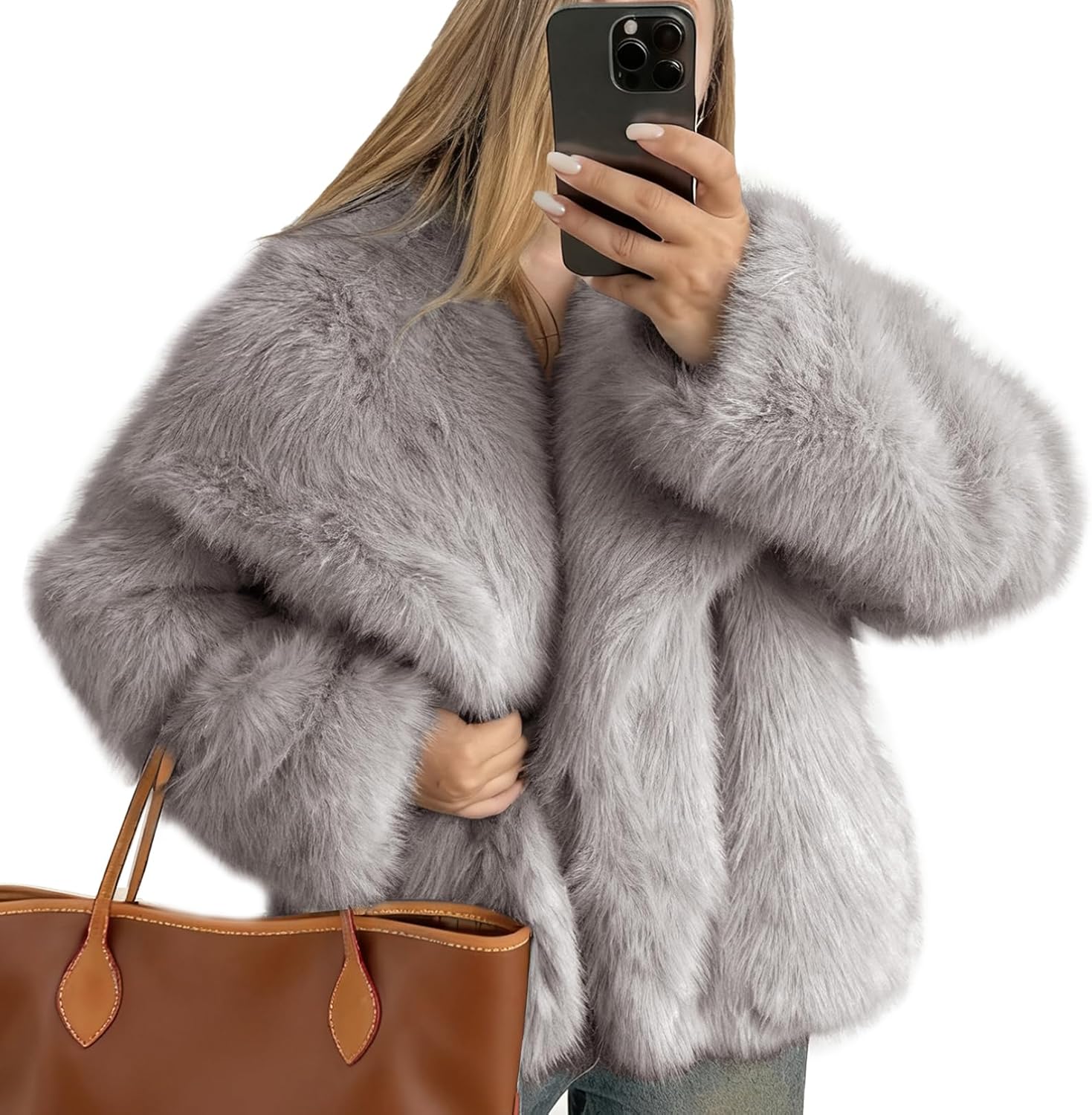 Fluffy Faux Fur Coat