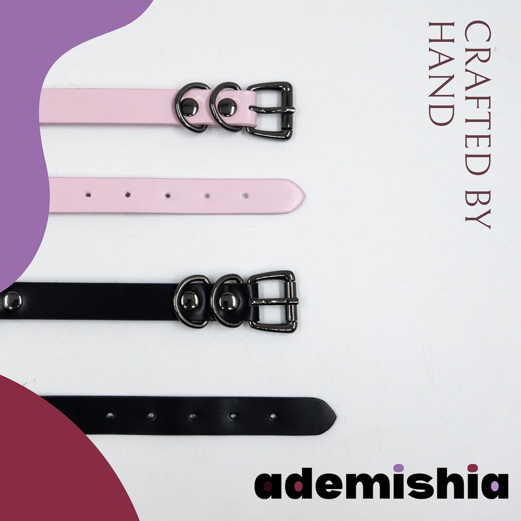 Leather Choker Necklace for Women with Metallic Heart Ring