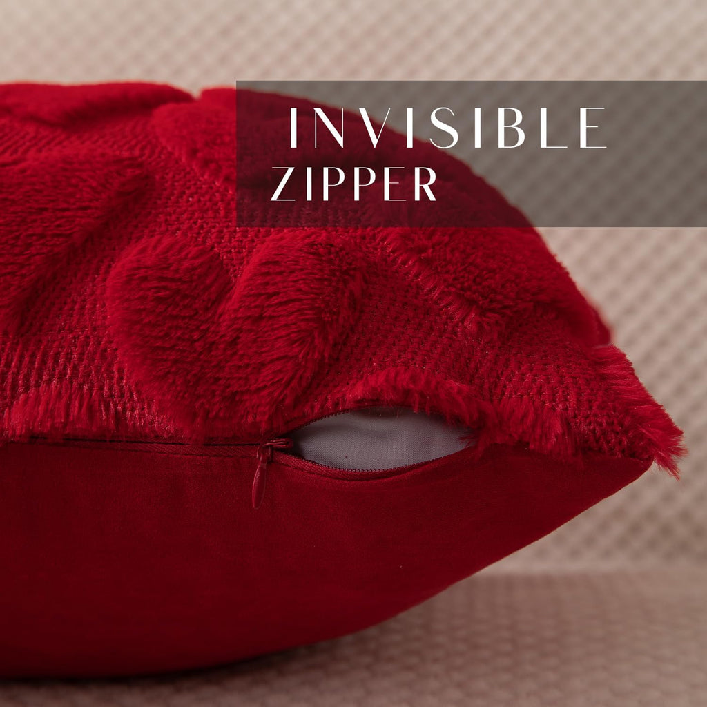 Velvet Heart Pillow Covers 