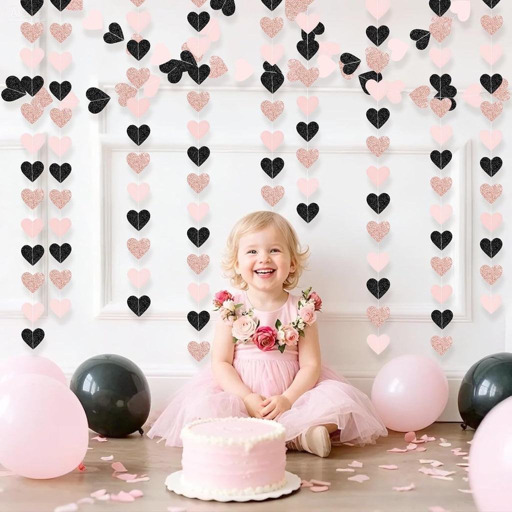 Glitter Heart Hanging Party Decorations 