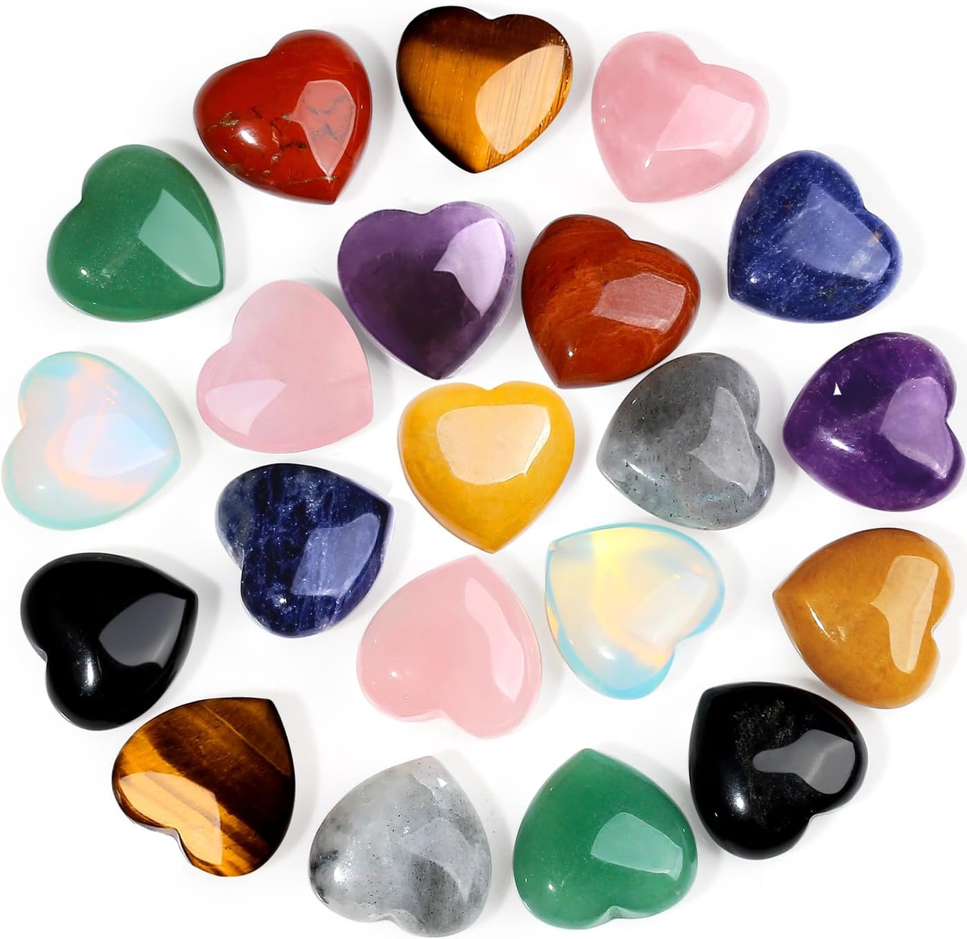 10 Piece Heart Crystal Set
