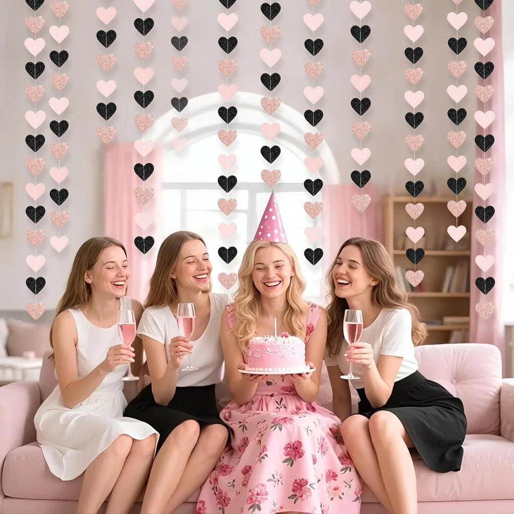 Glitter Heart Hanging Party Decorations 