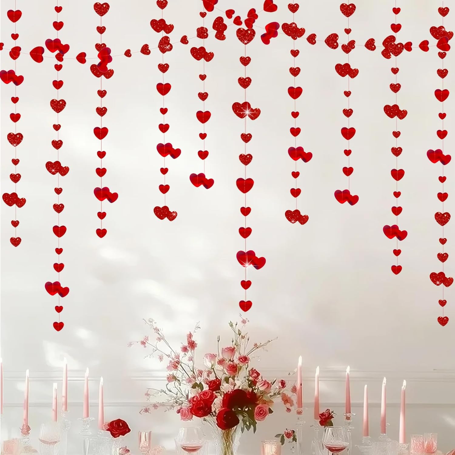 Glitter Heart Hanging Party Decorations 