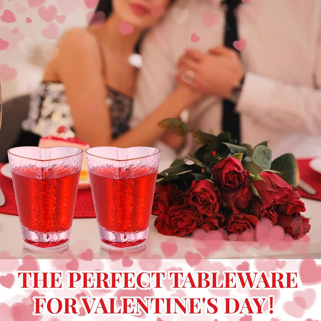 Heart Shaped Hammered Glass Cups