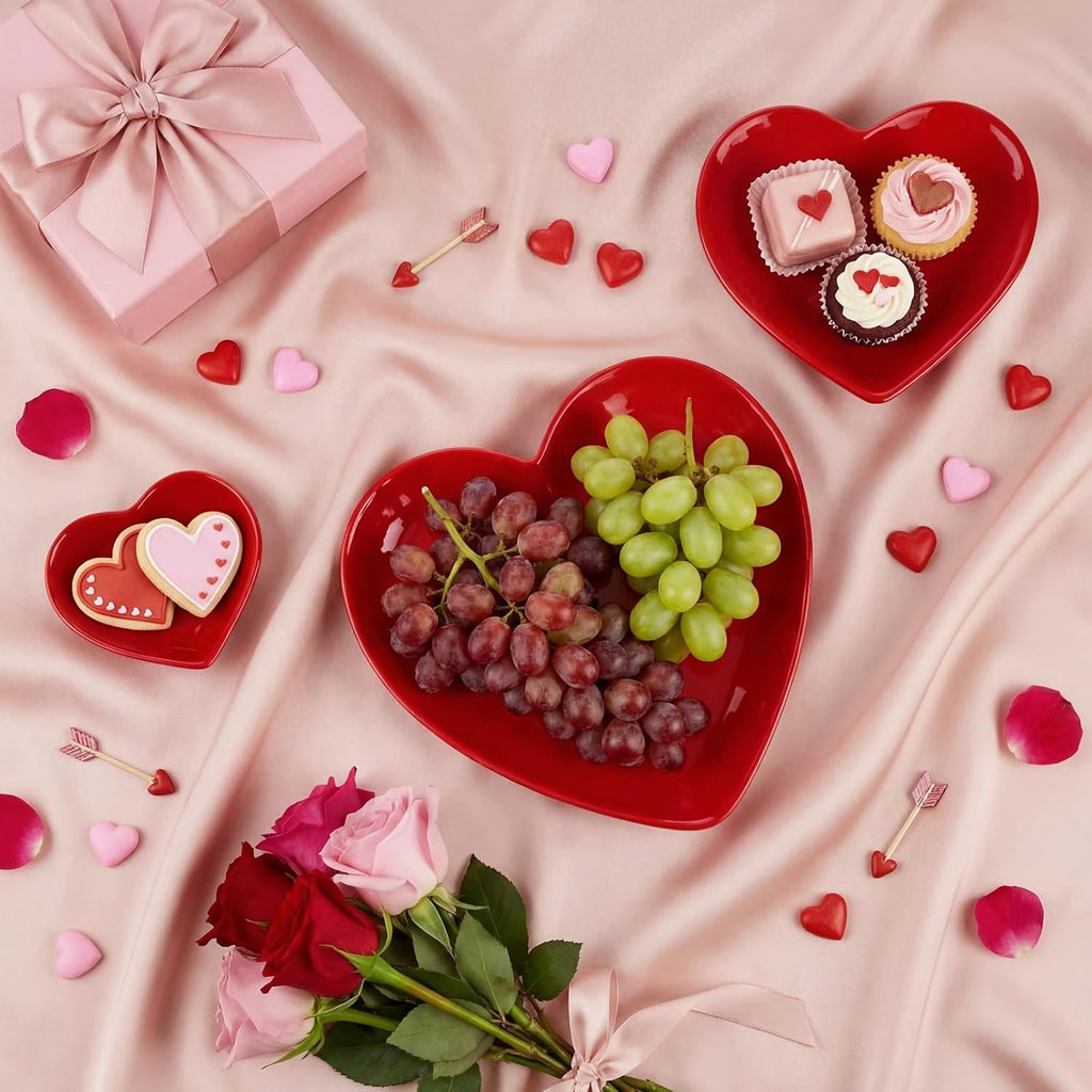 Valentine's Day Red Heart Shaped Ramekin Set