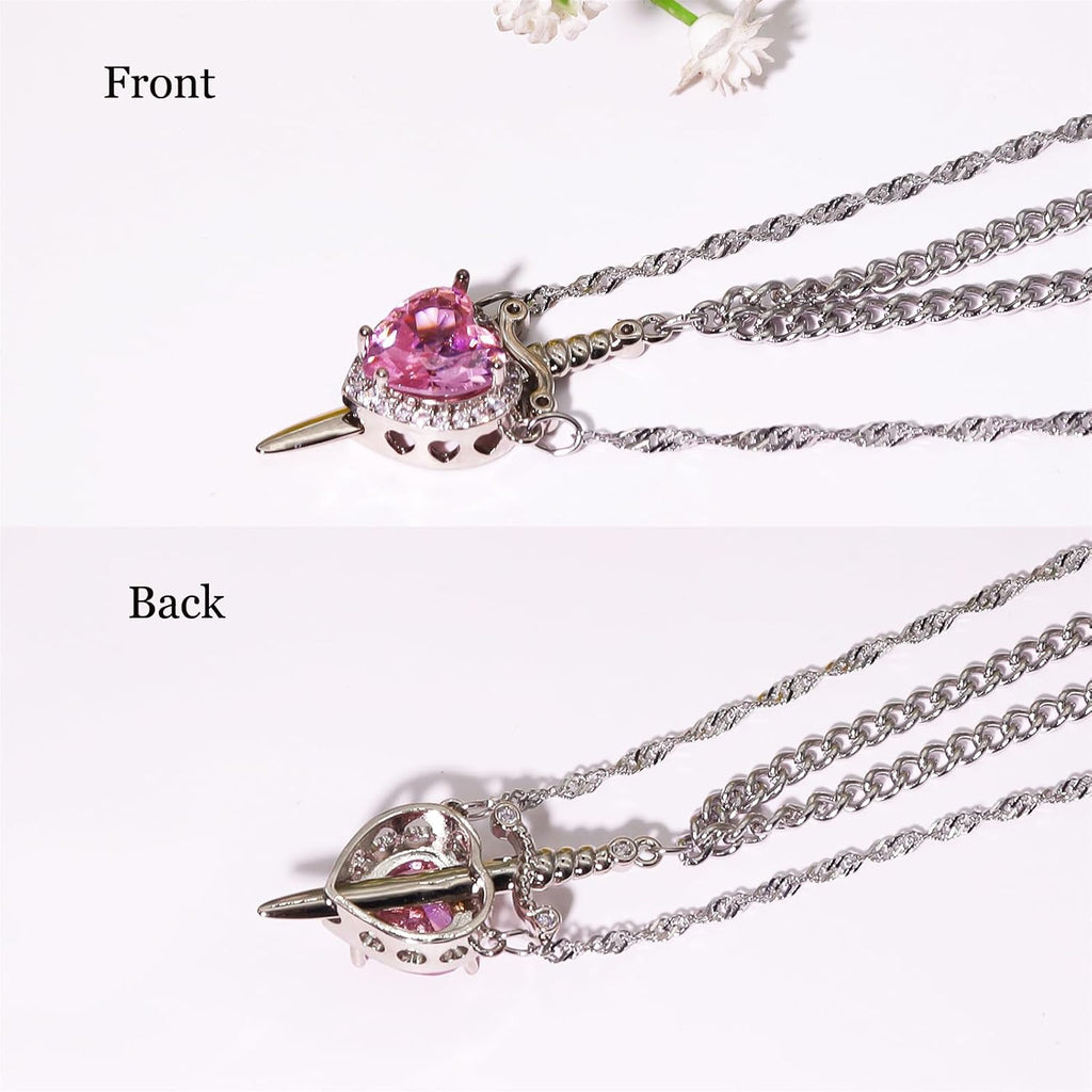 Heart and Sword Necklaces for Friends & Couples