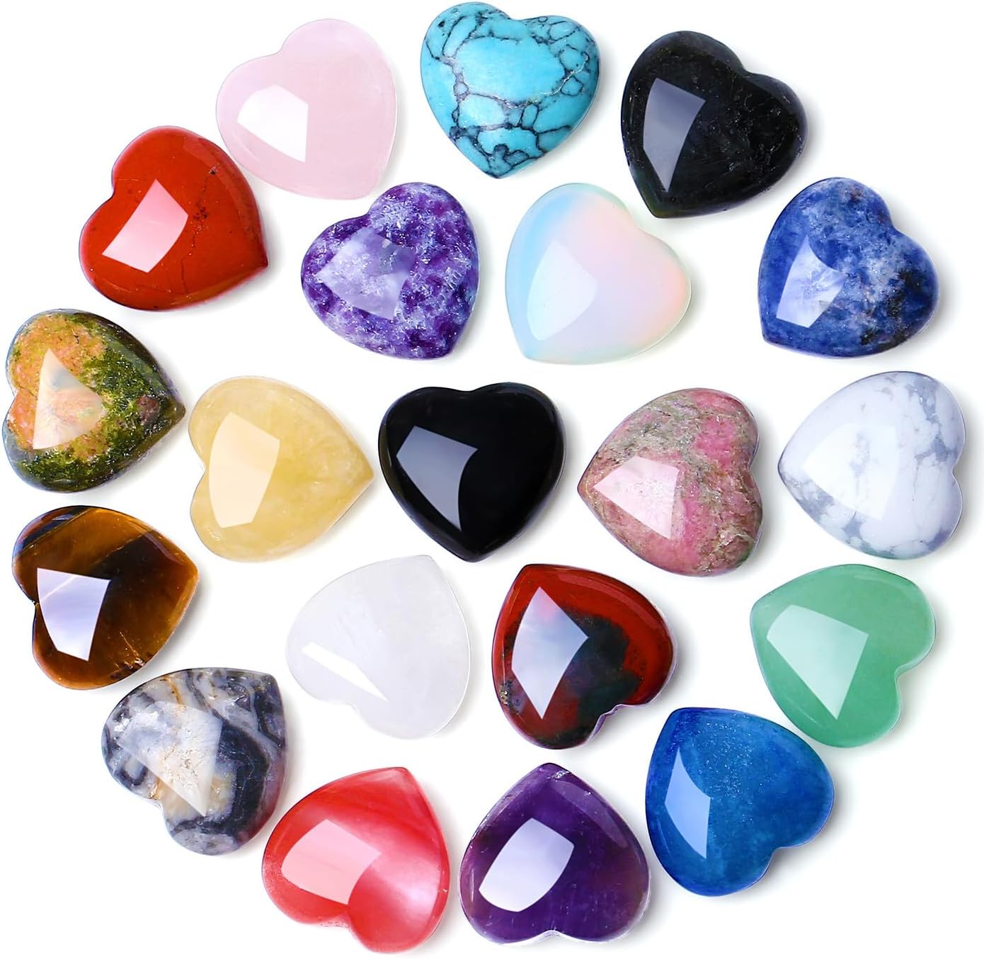 10 Piece Heart Crystal Set