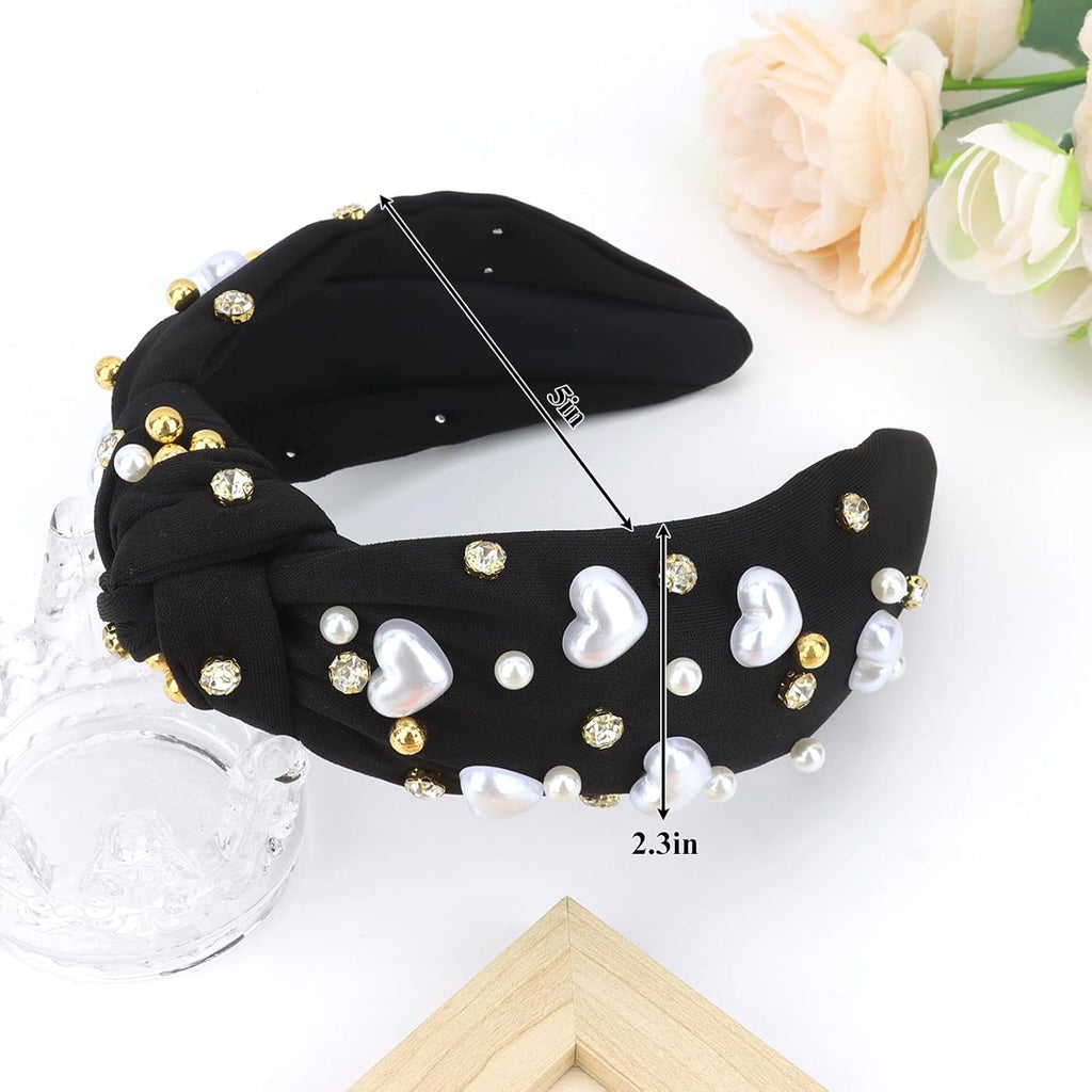 Valentine's Themed Knotted and Embellished Headband