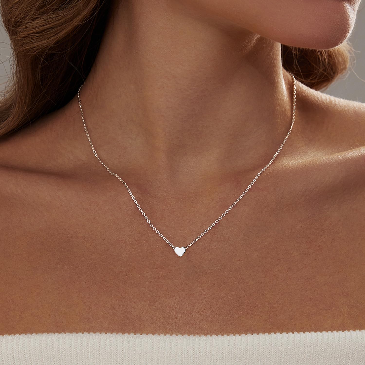 Dainty Heart Necklace for Women Gold/Silver Plated
