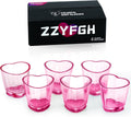 Pink Heart Shaped Shot Glasses Set