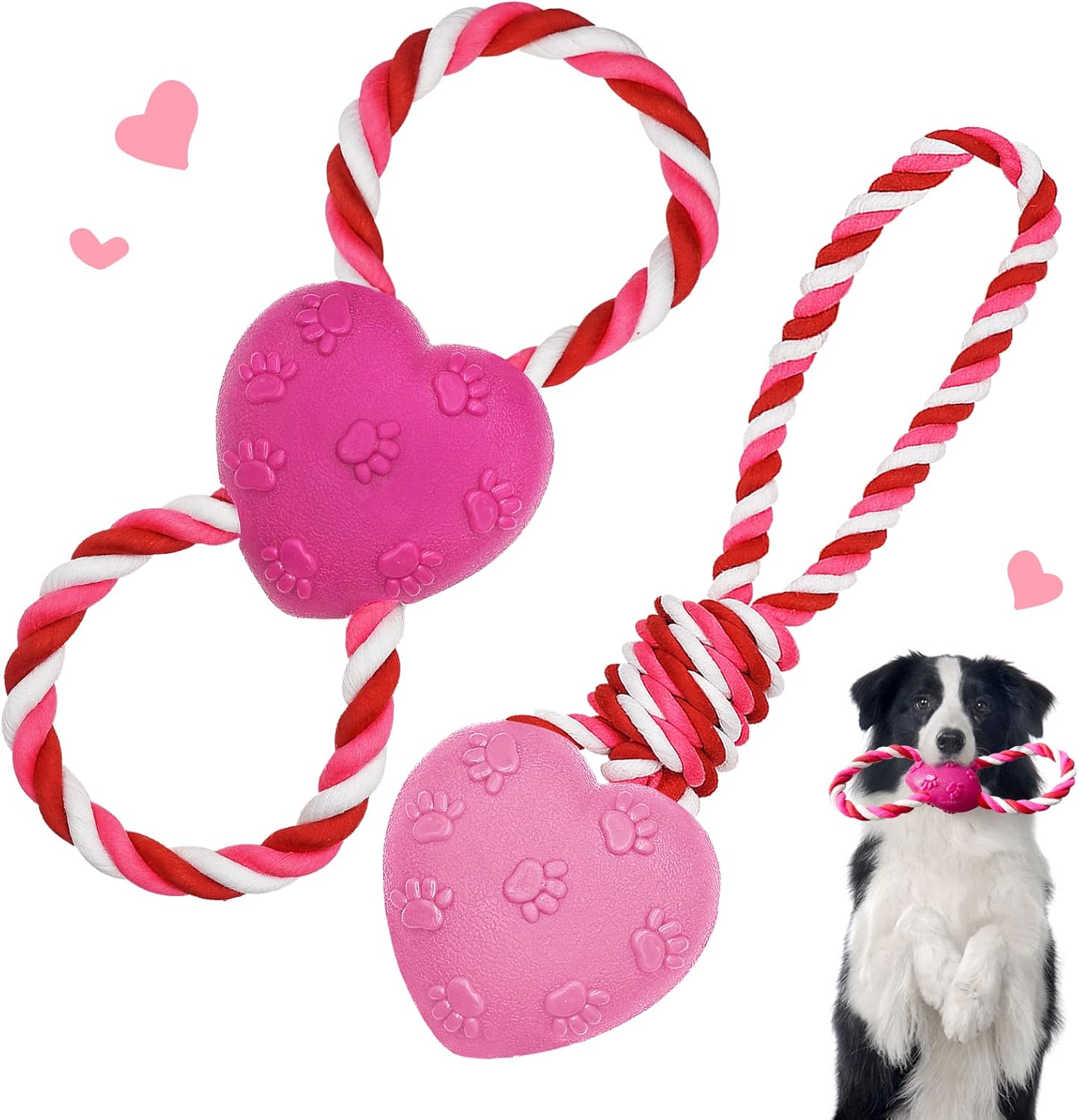 Valentine's Day 2 Pack Rope Toys for Dog