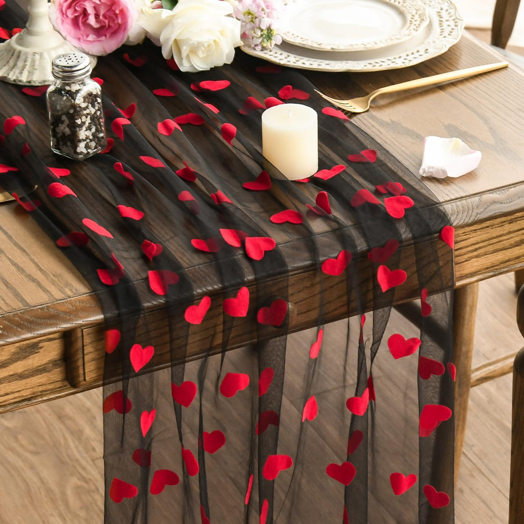Hearts on Tulle Table Runner 10FT