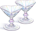 Iridescent Heart Cocktail Glasses