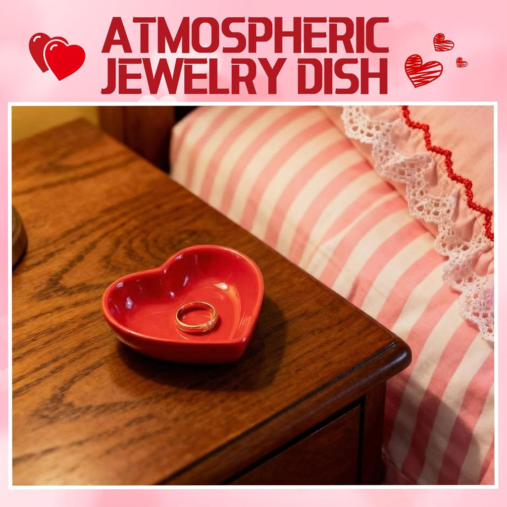 Valentine's Day Red Heart Shaped Ramekin Set