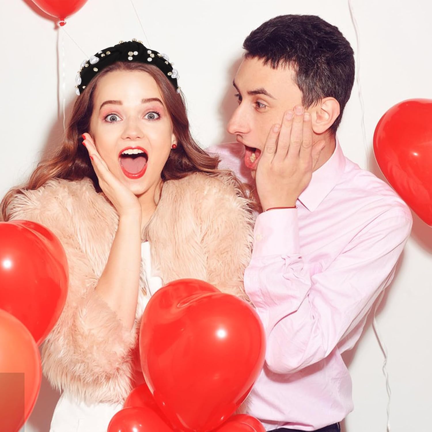 Valentine's Themed Knotted and Embellished Headband