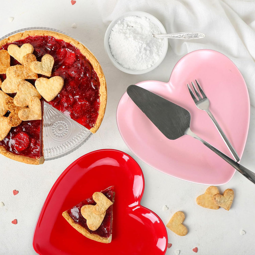 Heart Shaped Plate Ceramic Dessert Plate - Pack of 2